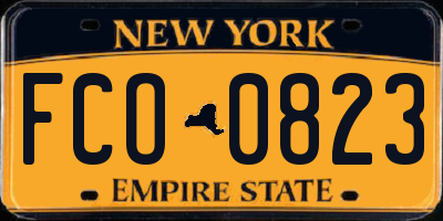 NY license plate FCO0823