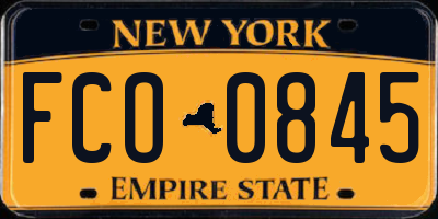 NY license plate FCO0845