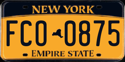 NY license plate FCO0875