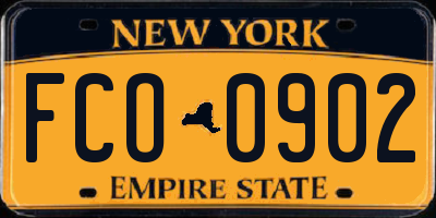 NY license plate FCO0902