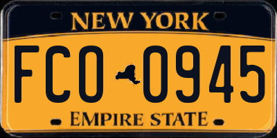 NY license plate FCO0945