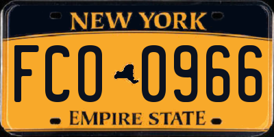 NY license plate FCO0966