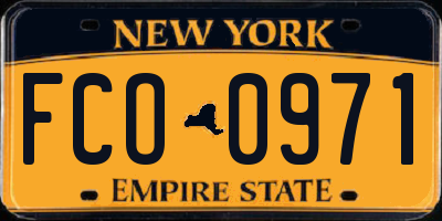 NY license plate FCO0971