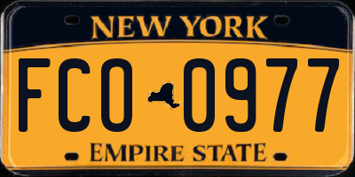 NY license plate FCO0977