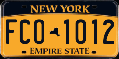 NY license plate FCO1012