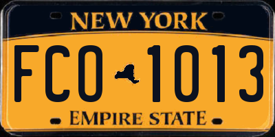 NY license plate FCO1013