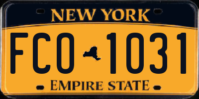 NY license plate FCO1031