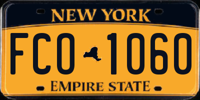 NY license plate FCO1060