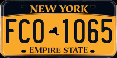NY license plate FCO1065
