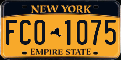 NY license plate FCO1075