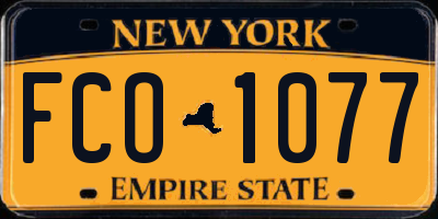 NY license plate FCO1077