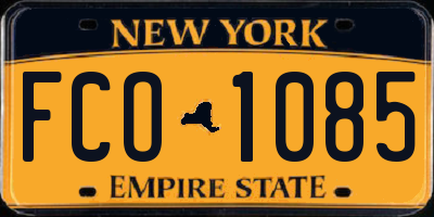 NY license plate FCO1085
