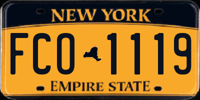 NY license plate FCO1119