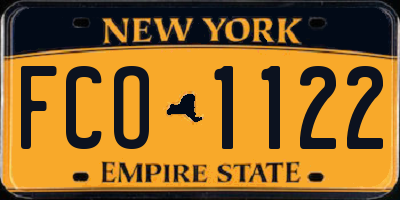 NY license plate FCO1122