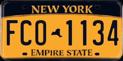 NY license plate FCO1134