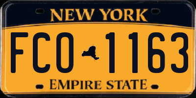NY license plate FCO1163