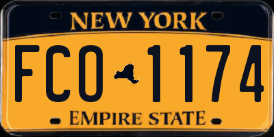 NY license plate FCO1174