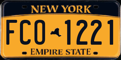 NY license plate FCO1221