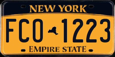 NY license plate FCO1223