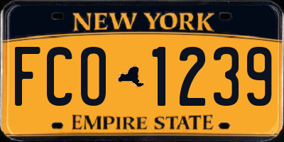 NY license plate FCO1239