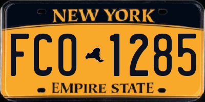 NY license plate FCO1285