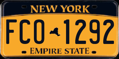 NY license plate FCO1292