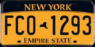 NY license plate FCO1293