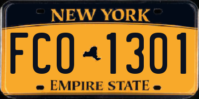 NY license plate FCO1301