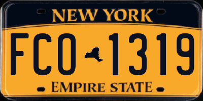 NY license plate FCO1319