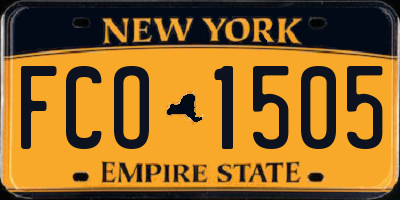 NY license plate FCO1505