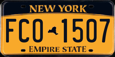 NY license plate FCO1507