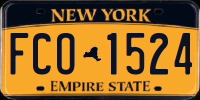 NY license plate FCO1524