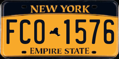 NY license plate FCO1576