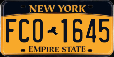 NY license plate FCO1645