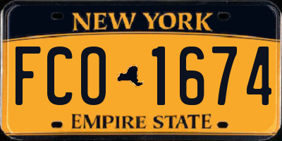 NY license plate FCO1674