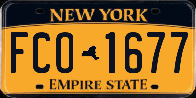 NY license plate FCO1677