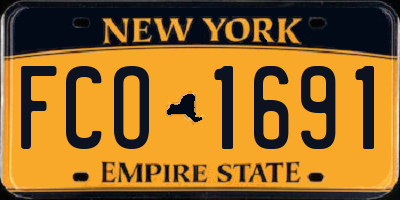 NY license plate FCO1691