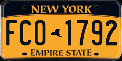 NY license plate FCO1792