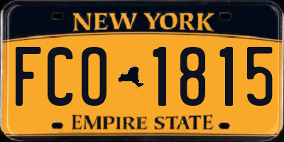 NY license plate FCO1815