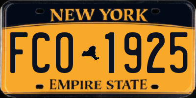 NY license plate FCO1925