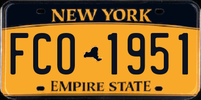 NY license plate FCO1951