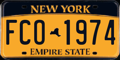 NY license plate FCO1974