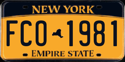 NY license plate FCO1981