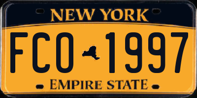 NY license plate FCO1997