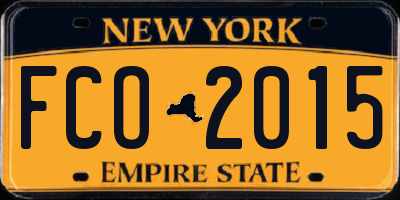 NY license plate FCO2015