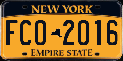 NY license plate FCO2016