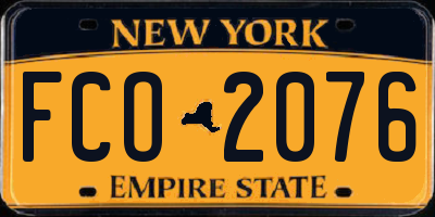 NY license plate FCO2076