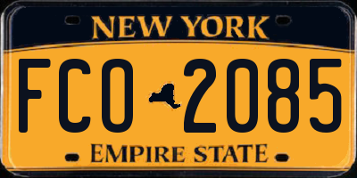 NY license plate FCO2085