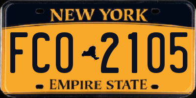 NY license plate FCO2105