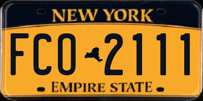 NY license plate FCO2111